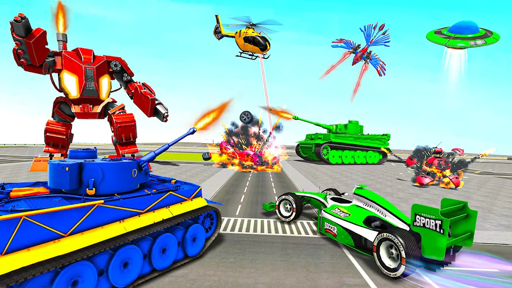 Tank Robot Game Army Games (армейский танк робот трансформационная игра) МОД/Взлом [Меню, Бесконечные монеты и Открытые уровни] Screenshot 5