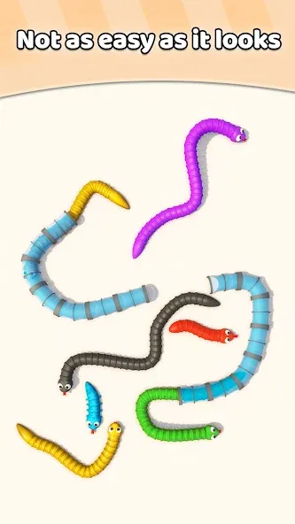 Tangled Snakes Puzzle Game (Танглед Снейк 3Д) МОД/Взлом [Деньги, Монеты и Меню MOD] Screenshot 3