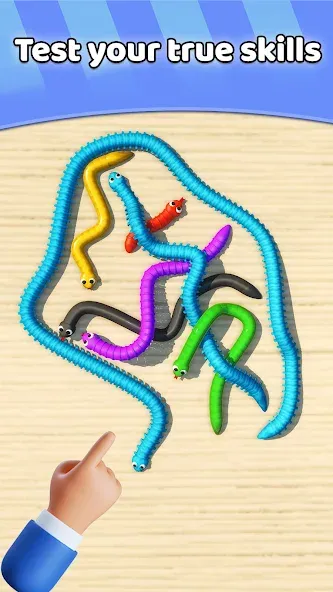 Tangled Snakes Puzzle Game (Танглед Снейк 3Д) МОД/Взлом [Деньги, Монеты и Меню MOD] Screenshot 4