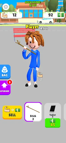 Lifting Hero (Лифтинг герой) МОД/Взлом [Меню, Бесконечные монеты и Открытые уровни] Screenshot 1