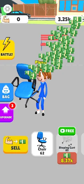 Lifting Hero (Лифтинг герой) МОД/Взлом [Меню, Бесконечные монеты и Открытые уровни] Screenshot 4