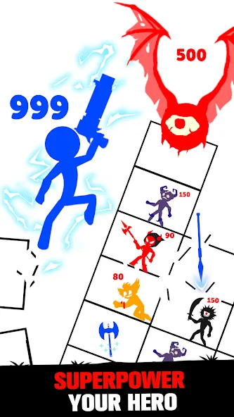 Stick Fight: Endless Battle (Стик Файт) МОД/Взлом [Много денег, Монет и Все открыто] Screenshot 3