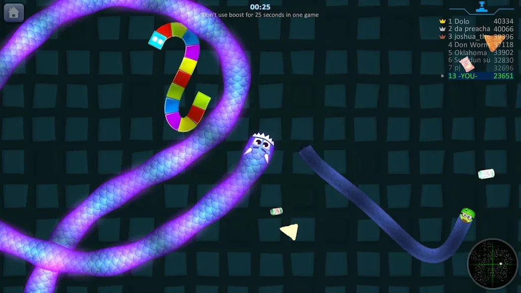 Snake Hunt: Worm io Games Zone МОД/Взлом [Меню, Бесконечные монеты и Открытые уровни] Screenshot 1