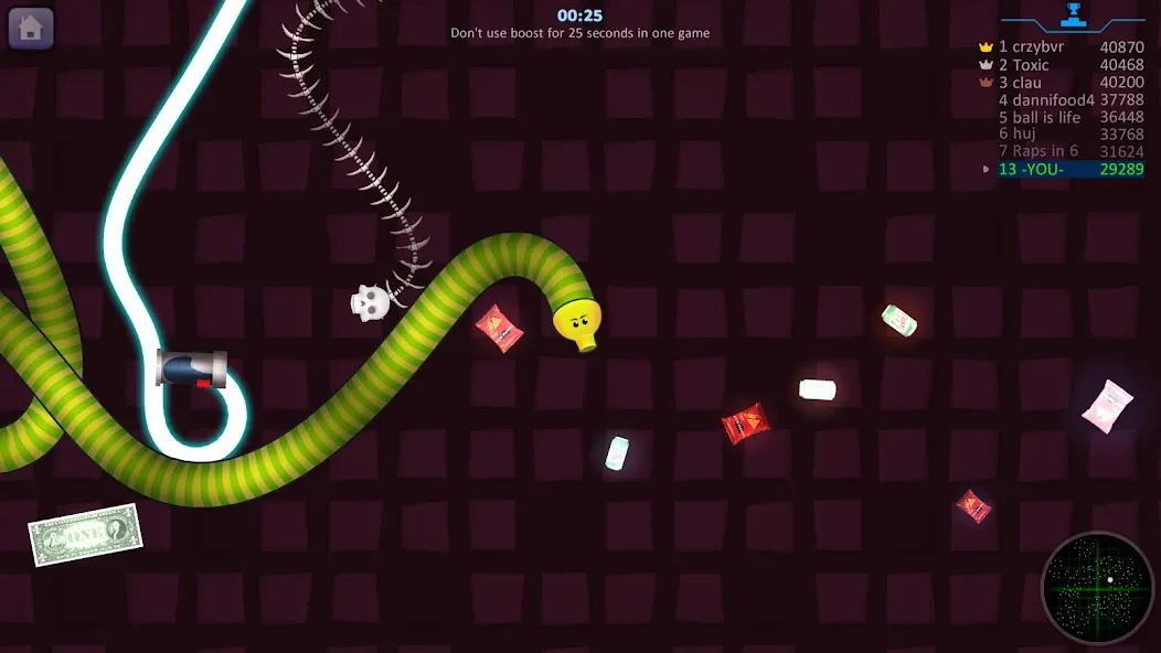 Snake Hunt: Worm io Games Zone МОД/Взлом [Меню, Бесконечные монеты и Открытые уровни] Screenshot 5