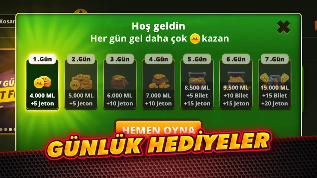 Çanak Okey - Mynet МОД/Взлом [Все открыто, Дополнительные деньги и Меню MOD] Screenshot 5