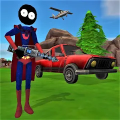 Скачать Взломанный Stick Superhero на андроид - много денег и всё разблокировано