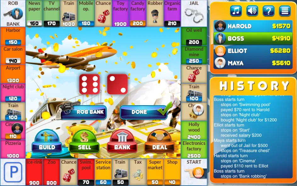 CrazyPoly - Business Dice Game (КрейзиПоли) МОД/Взлом [Много монет, Открытые уровни и Мега MOD] Screenshot 1