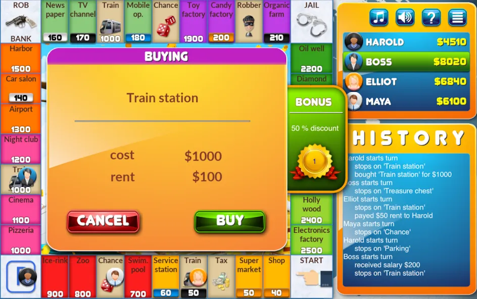 CrazyPoly - Business Dice Game (КрейзиПоли) МОД/Взлом [Много монет, Открытые уровни и Мега MOD] Screenshot 2