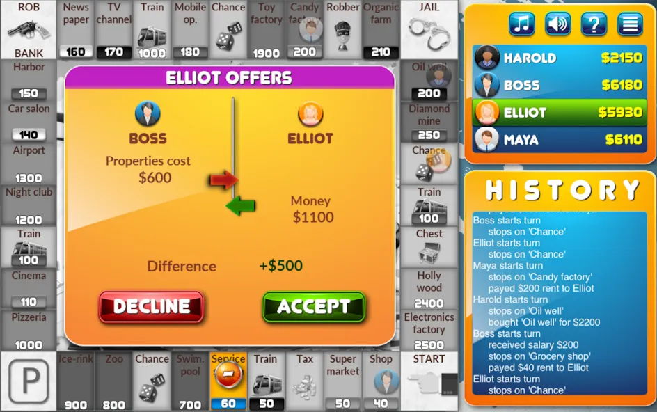 CrazyPoly - Business Dice Game (КрейзиПоли) МОД/Взлом [Много монет, Открытые уровни и Мега MOD] Screenshot 5