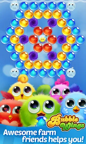 Bubble Wings: bubble shooter (Бабл Вингс) МОД/Взлом [Много монет, Открытые уровни и Мега MOD] Screenshot 4