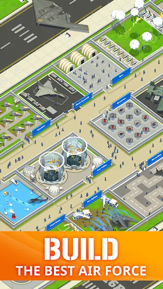 Idle Air Force Base (Айдл Эйр Форс Базе) МОД/Взлом [Бесконечные деньги, Монеты и Мега MOD] Screenshot 1