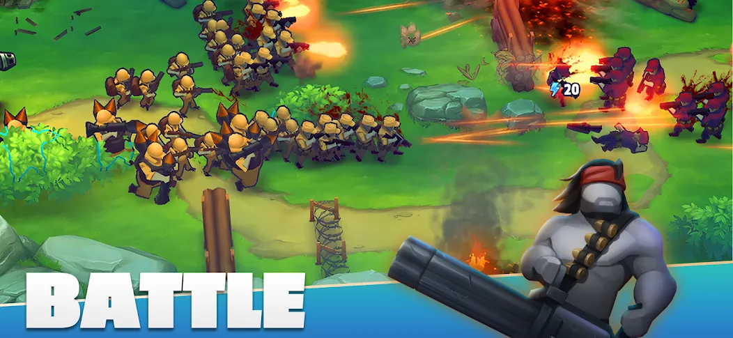 GUNS UP! Mobile War Strategy МОД/Взлом [Меню, Бесконечные монеты и Открытые уровни] Screenshot 1