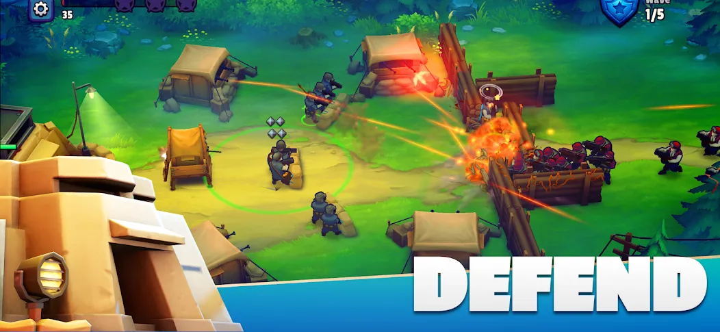 GUNS UP! Mobile War Strategy МОД/Взлом [Меню, Бесконечные монеты и Открытые уровни] Screenshot 5