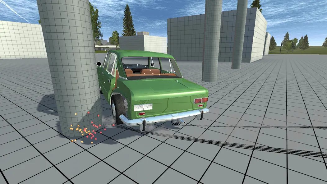 Simple Car Crash Physics Sim (Симулятор физики простого автомобильного столкновения) МОД/Взлом [Меню, Бесконечные монеты и Открытые уровни] Screenshot 1