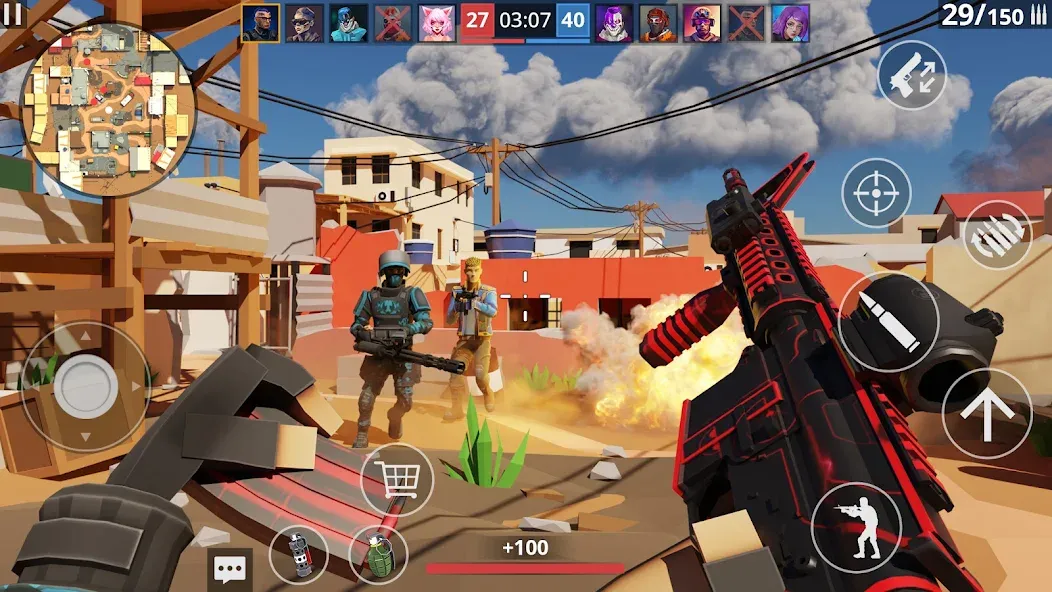 POLYWAR: 3D FPS online shooter (ПОЛИВАР) МОД/Взлом [Много монет, Открытые уровни и Мега MOD] Screenshot 1