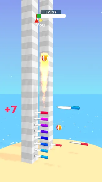Ball Up: Knife Racing (Болл Ап) МОД/Взлом [Меню, Бесконечные монеты и Открытые уровни] Screenshot 1