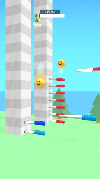 Ball Up: Knife Racing (Болл Ап) МОД/Взлом [Меню, Бесконечные монеты и Открытые уровни] Screenshot 2