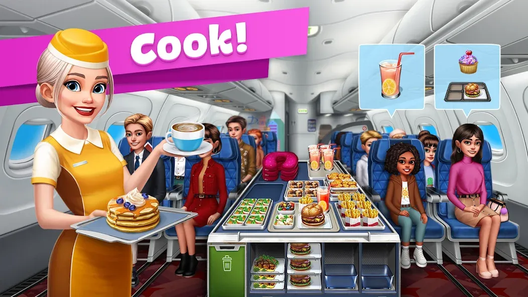 Airplane Chefs - Cooking Game (Эйрплейн Чефз) МОД/Взлом [Деньги, Монеты и Меню MOD] Screenshot 1