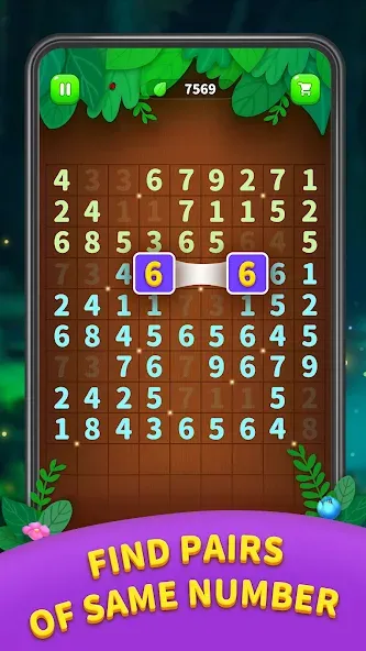Number Match - Ten Pair Puzzle (Намбер Матч) МОД/Взлом [Меню, Бесконечные монеты и Открытые уровни] Screenshot 1