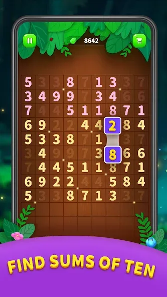 Number Match - Ten Pair Puzzle (Намбер Матч) МОД/Взлом [Меню, Бесконечные монеты и Открытые уровни] Screenshot 2