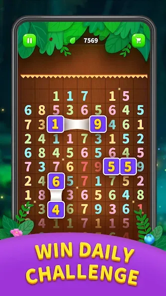 Number Match - Ten Pair Puzzle (Намбер Матч) МОД/Взлом [Меню, Бесконечные монеты и Открытые уровни] Screenshot 4