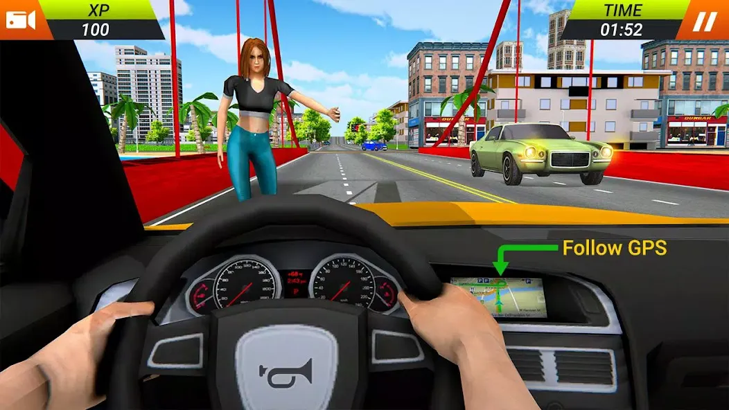 Modern Taxi Car Glory Driving МОД/Взлом [Меню, Бесконечные монеты и Открытые уровни] Screenshot 1