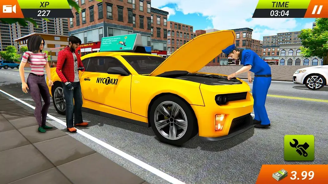 Modern Taxi Car Glory Driving МОД/Взлом [Меню, Бесконечные монеты и Открытые уровни] Screenshot 3