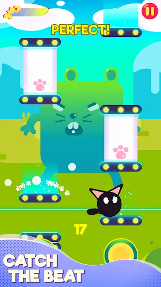 Cringe the Cat - Music Game МОД/Взлом [Меню, Бесконечные монеты и Открытые уровни] Screenshot 1