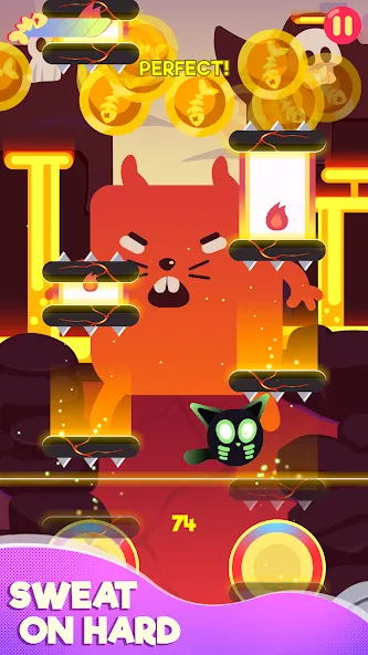 Cringe the Cat - Music Game МОД/Взлом [Меню, Бесконечные монеты и Открытые уровни] Screenshot 4
