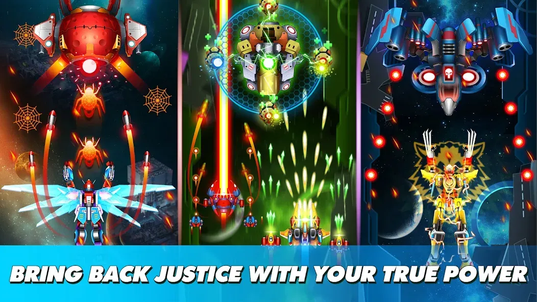 Thunder Fighter Superhero (Сандер Файтер) МОД/Взлом [Много монет, Открытые уровни и Мега MOD] Screenshot 5