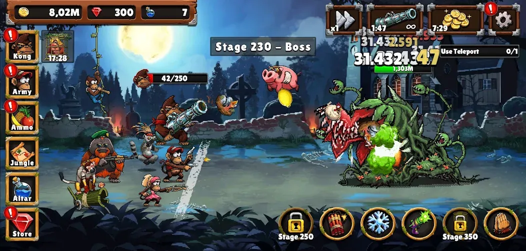 Apes vs. Zombies МОД/Взлом [Меню, Бесконечные монеты и Открытые уровни] Screenshot 4
