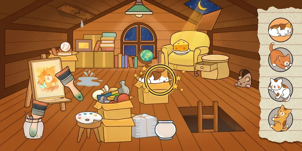 Find Hidden Cats—Detective Mio МОД/Взлом [Меню, Бесконечные монеты и Открытые уровни] Screenshot 1