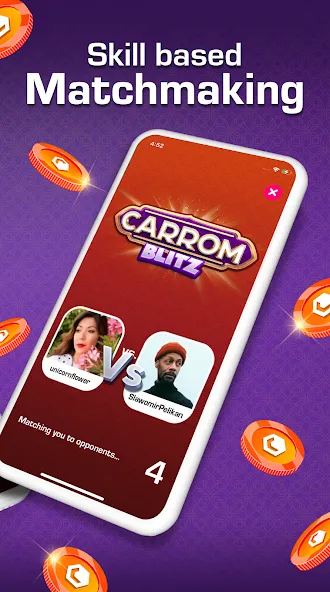 Carrom Blitz: Win Rewards (Карром Блиц) МОД/Взлом [Много монет, Открытые уровни и Мега MOD] Screenshot 2