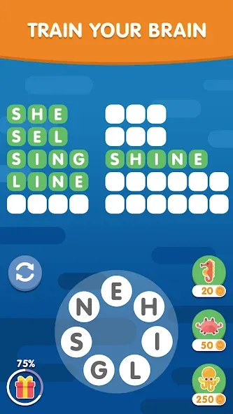 Word Search Sea: Word Puzzle МОД/Взлом [Все открыто, Дополнительные деньги и Меню MOD] Screenshot 5