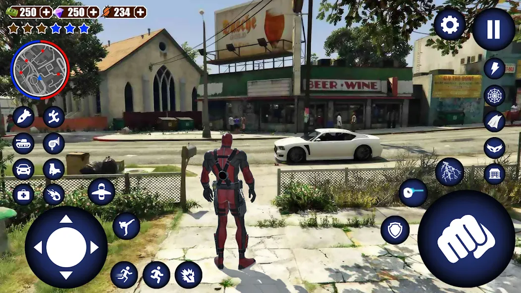 Miami Rope Hero Spider Game МОД/Взлом [Бесконечные деньги, Монеты и Мега MOD] Screenshot 1