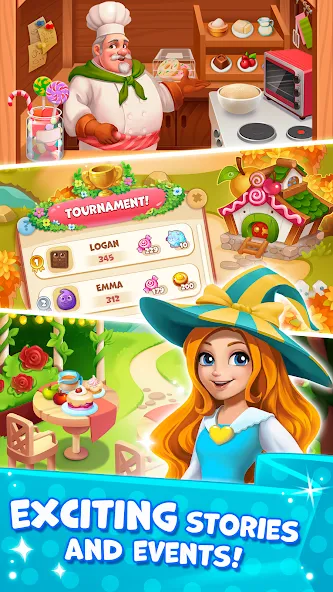 Candy Valley - Match 3 Puzzle МОД/Взлом [Все открыто, Дополнительные деньги и Меню MOD] Screenshot 2