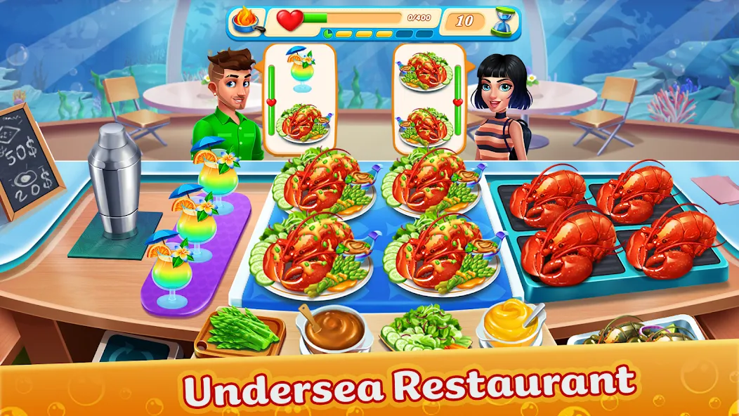 Cooking Aquarium - A Star Chef (Кукинг Аквариум) МОД/Взлом [Деньги, Монеты и Меню MOD] Screenshot 2