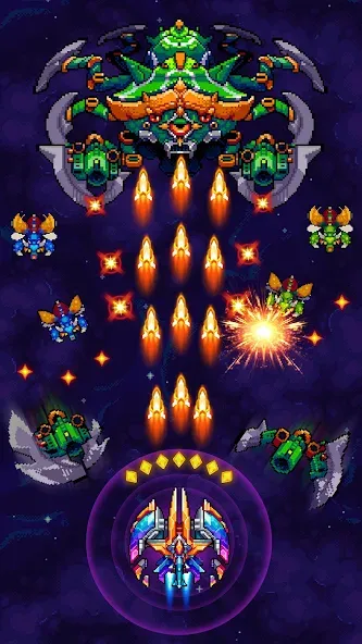Galaxiga Arcade Shooting Game (Галаксига) МОД/Взлом [Бесконечные деньги, Монеты и Мега MOD] Screenshot 1