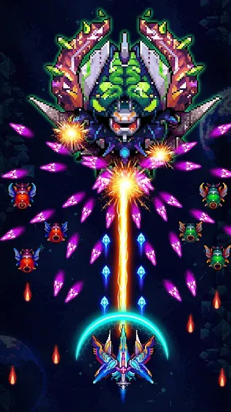 Galaxiga Arcade Shooting Game (Галаксига) МОД/Взлом [Бесконечные деньги, Монеты и Мега MOD] Screenshot 2
