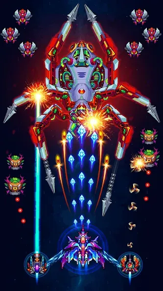 Galaxiga Arcade Shooting Game (Галаксига) МОД/Взлом [Бесконечные деньги, Монеты и Мега MOD] Screenshot 3