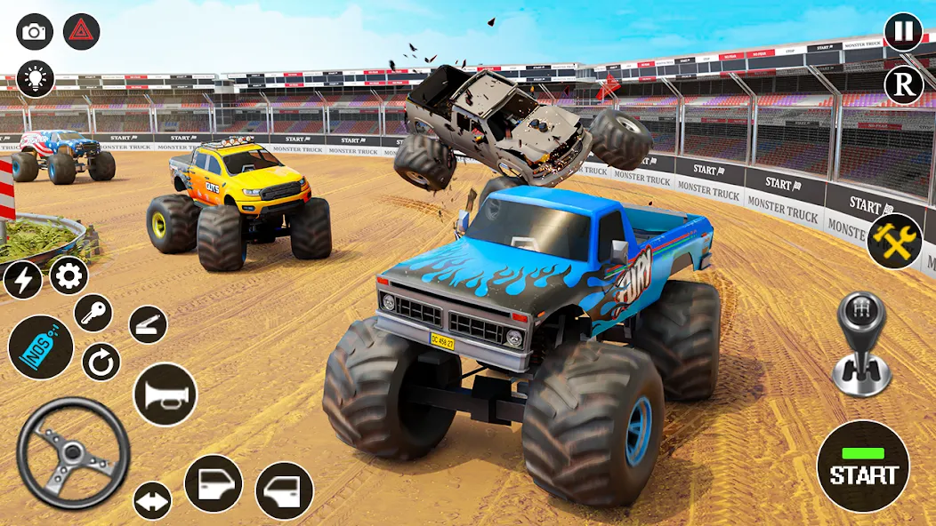 Fearless US Monster Truck Game (Фирлесс ЮЭС Монстер Трак Гейм) МОД/Взлом [Меню, Бесконечные монеты и Открытые уровни] Screenshot 1