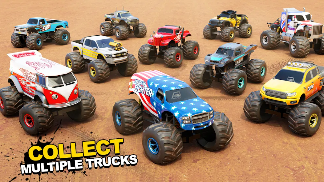 Fearless US Monster Truck Game (Фирлесс ЮЭС Монстер Трак Гейм) МОД/Взлом [Меню, Бесконечные монеты и Открытые уровни] Screenshot 2