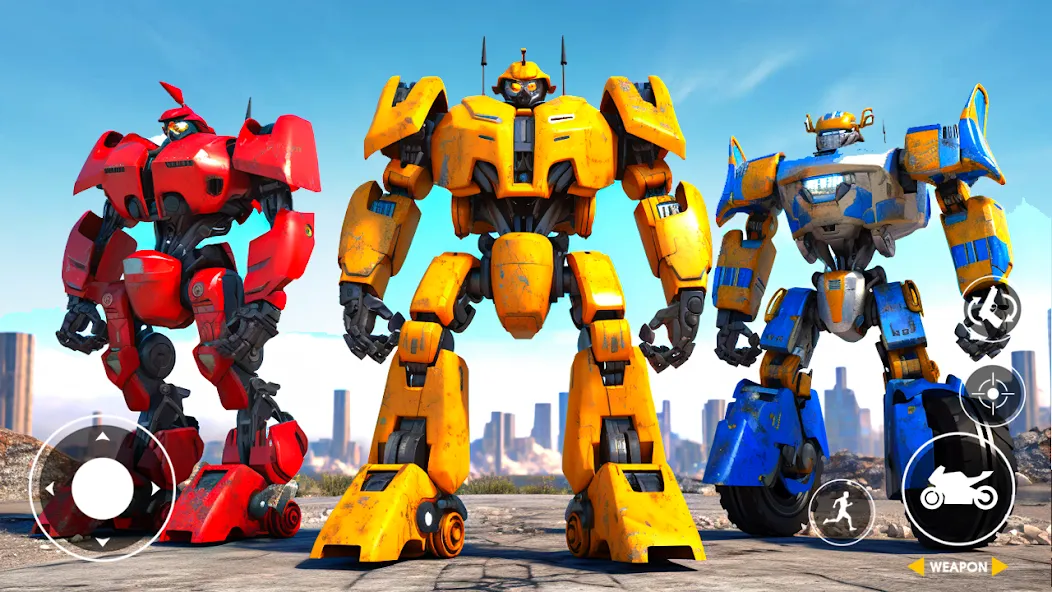 Real Robot Bike Transform Game МОД/Взлом [Меню, Бесконечные монеты и Открытые уровни] Screenshot 2