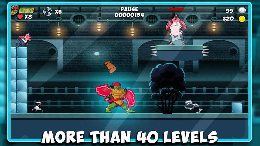The turtle adventur ninja hero МОД/Взлом [Меню, Бесконечные монеты и Открытые уровни] Screenshot 3