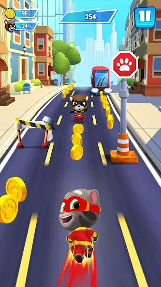 Talking Tom Hero Dash МОД/Взлом [Деньги, Монеты и Меню MOD] Screenshot 1