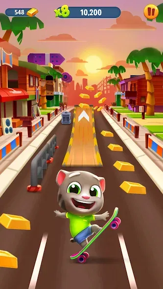 Talking Tom Gold Run МОД/Взлом [Меню, Бесконечные монеты и Открытые уровни] Screenshot 1