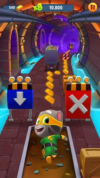 Talking Tom Gold Run МОД/Взлом [Меню, Бесконечные монеты и Открытые уровни] Screenshot 4
