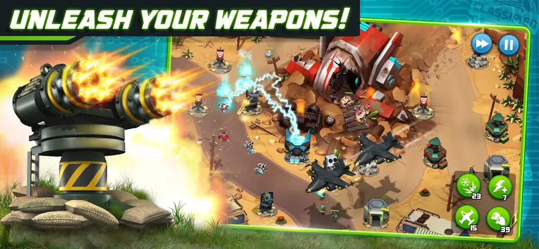 Alien Creeps - Tower Defense (Эйлиен Крипс ТД) МОД/Взлом [Бесконечные деньги, Монеты и Мега MOD] Screenshot 1