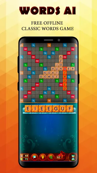 Words AI Friends Classic МОД/Взлом [Меню, Бесконечные монеты и Открытые уровни] Screenshot 1