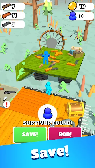 Zombie Raft (Зомби Рафт) МОД/Взлом [Много монет, Открытые уровни и Мега MOD] Screenshot 4